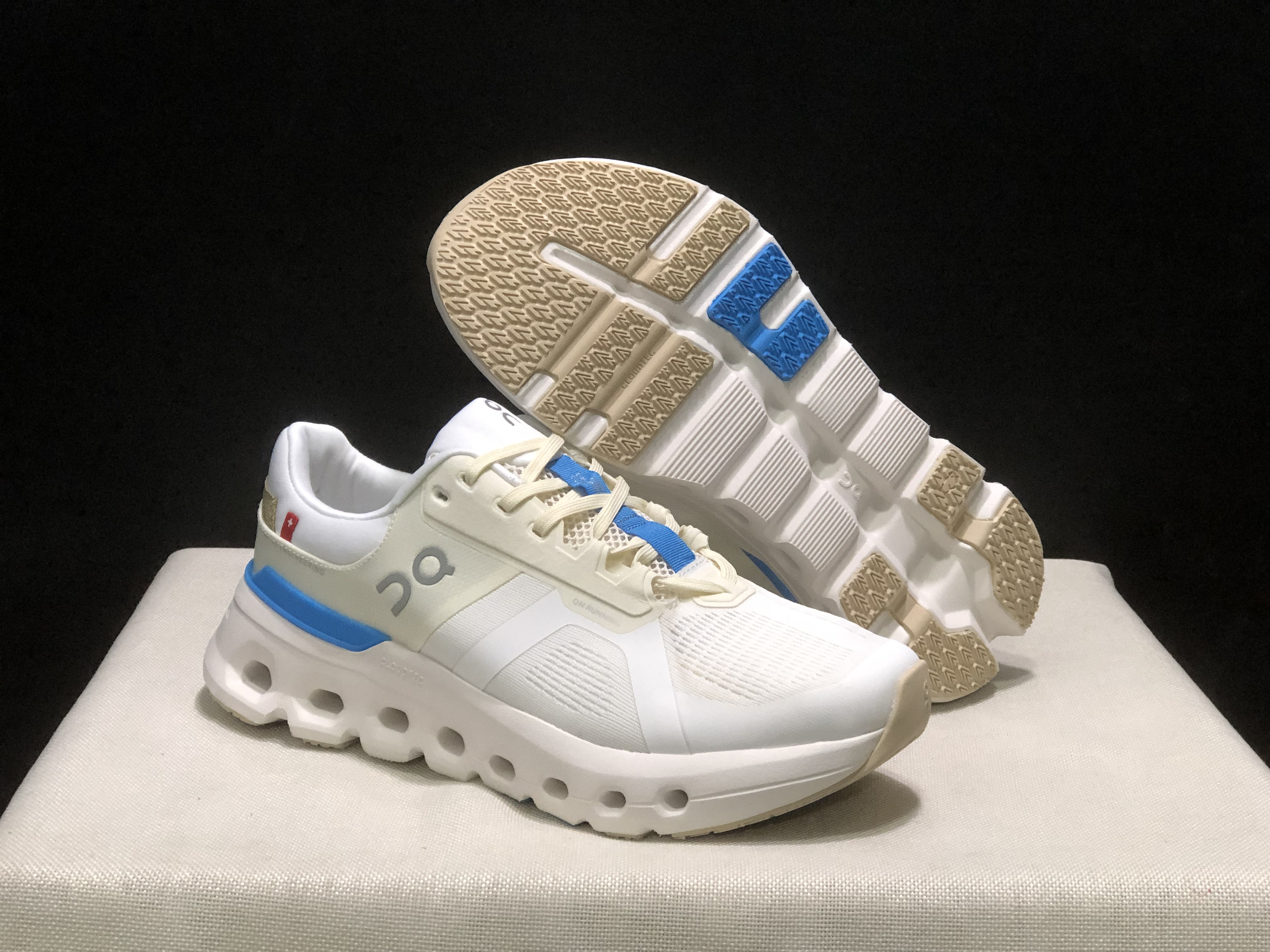 On Running Cloudrunner 2 Mesh Breathable Running Shoes Beige/Skyblue