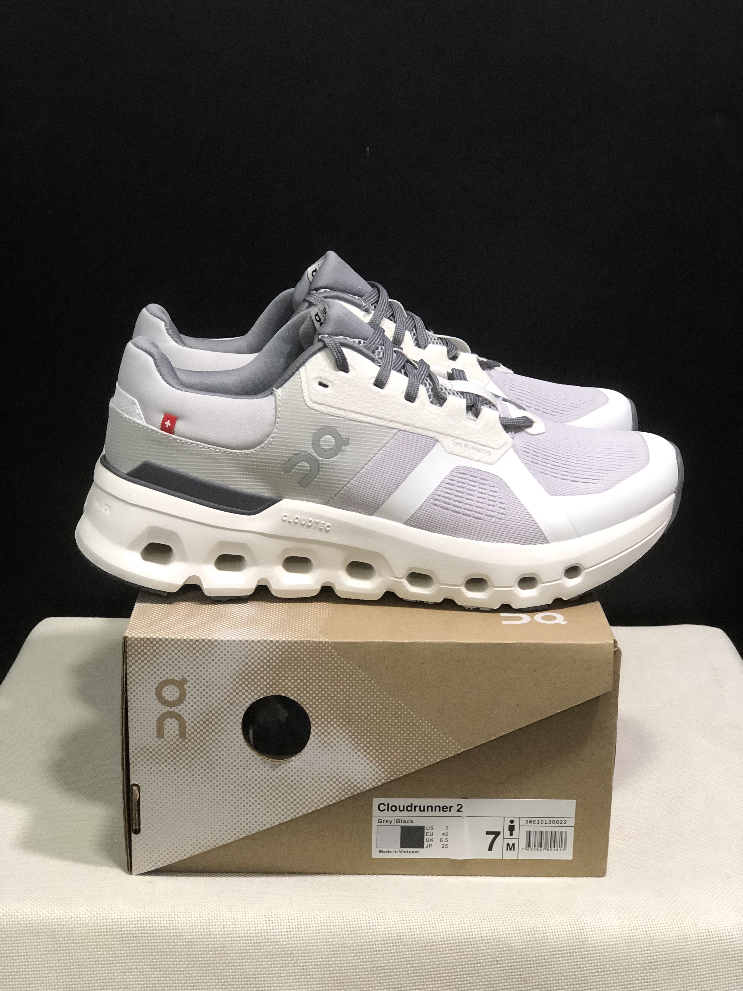 On Running Cloudrunner 2 Mesh Breathable Light Grey Running Shoes