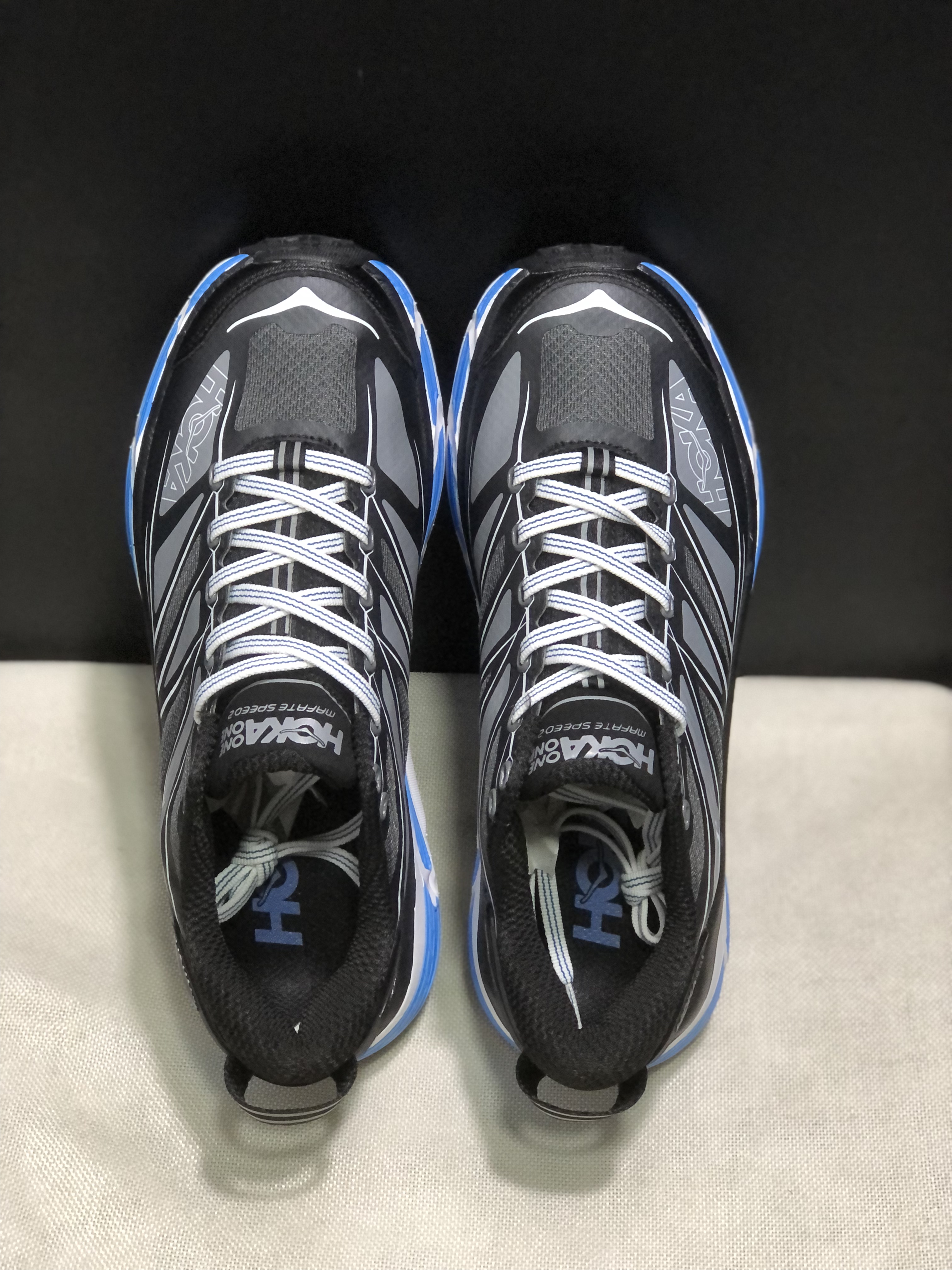 Hoka One One Mafate Speed 2 Mountain Anti-slip Running Shoes Sneakers Black/Blue