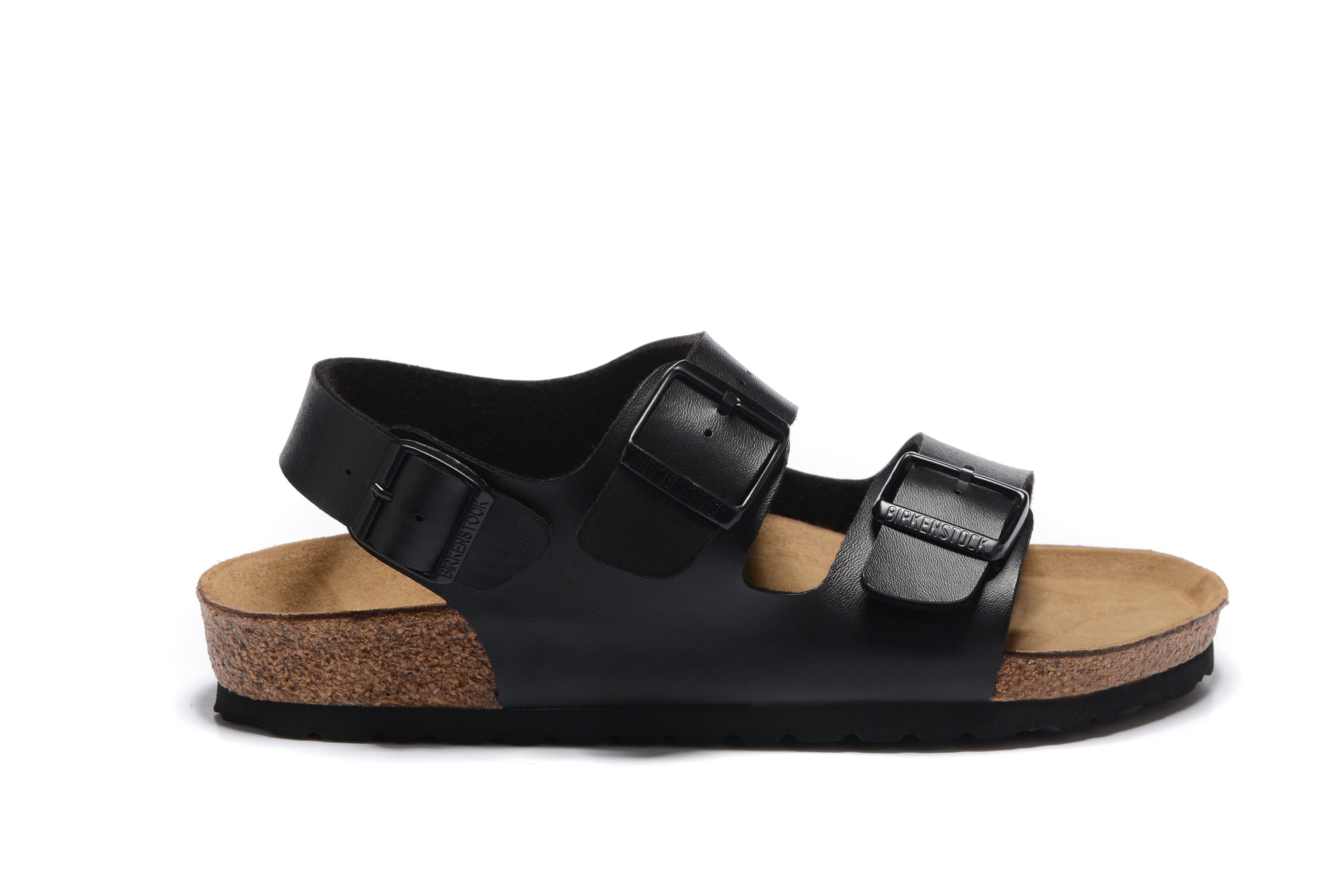 Birkenstock Black Matte Double Buckle Strap Sandal