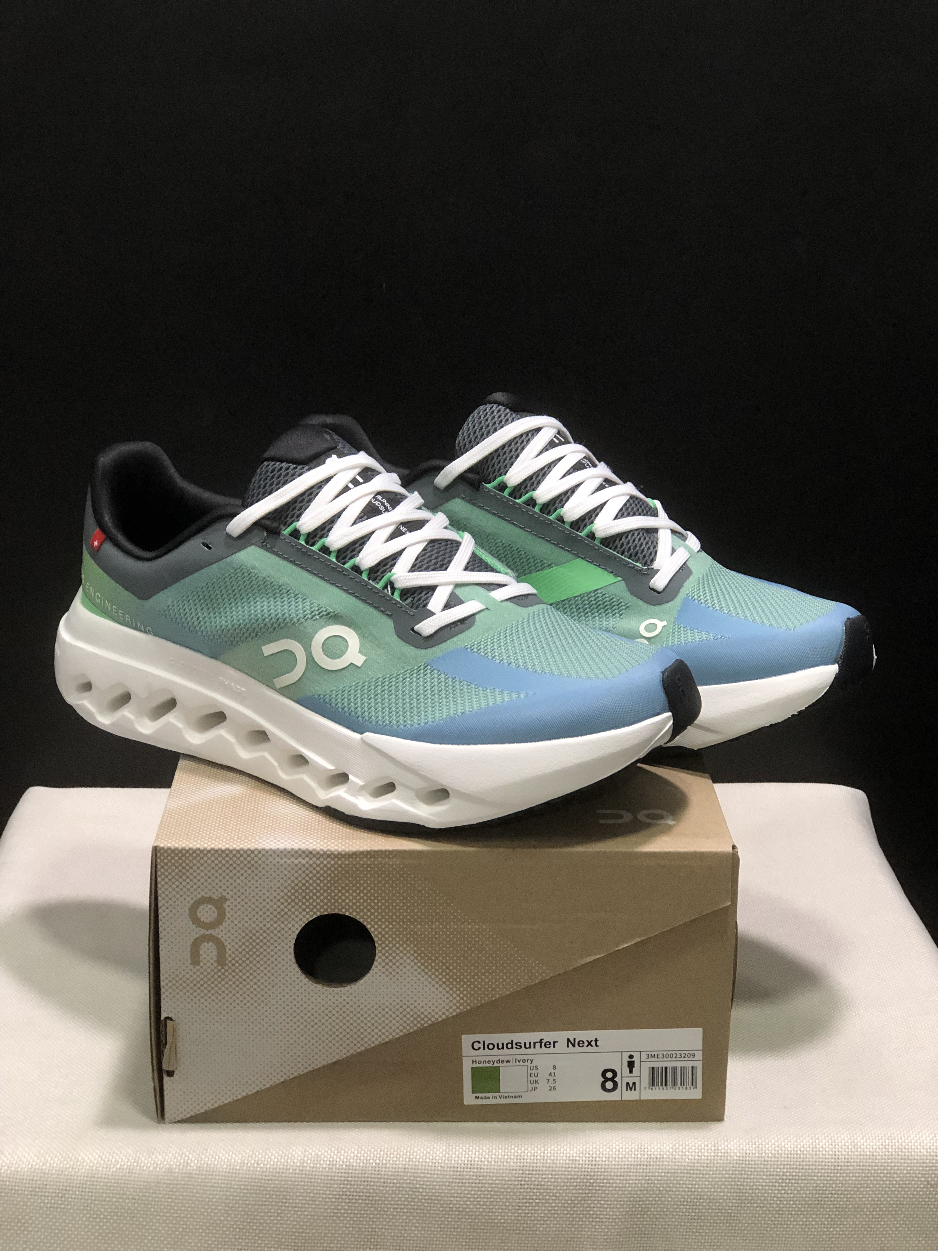 On Running Cloudsurfer Next Casual Running Shoes Green Blue/Ivory