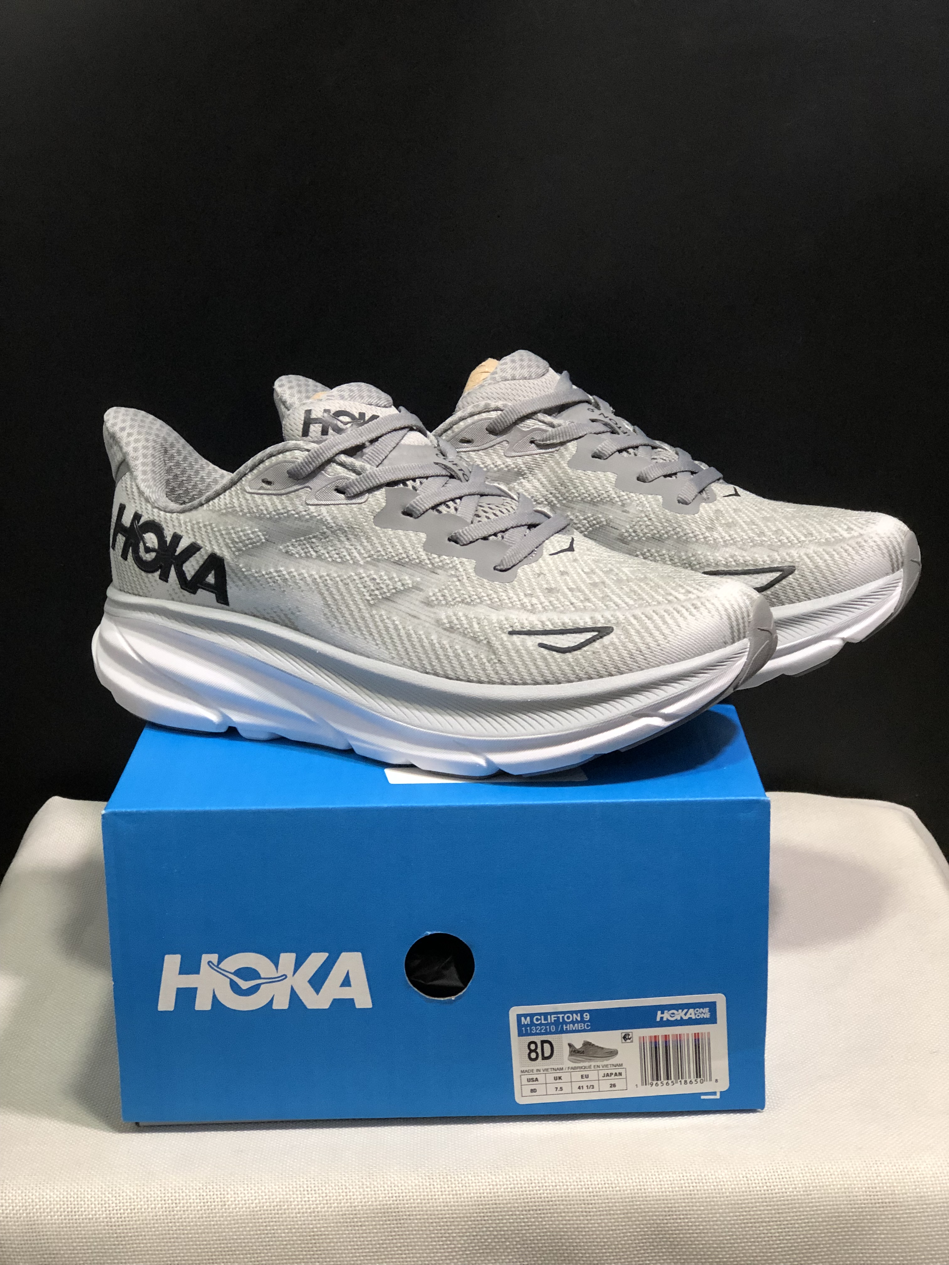 Hoka One One Clifton 9 Running Shoes Athletic Shoes Sneakers Gray