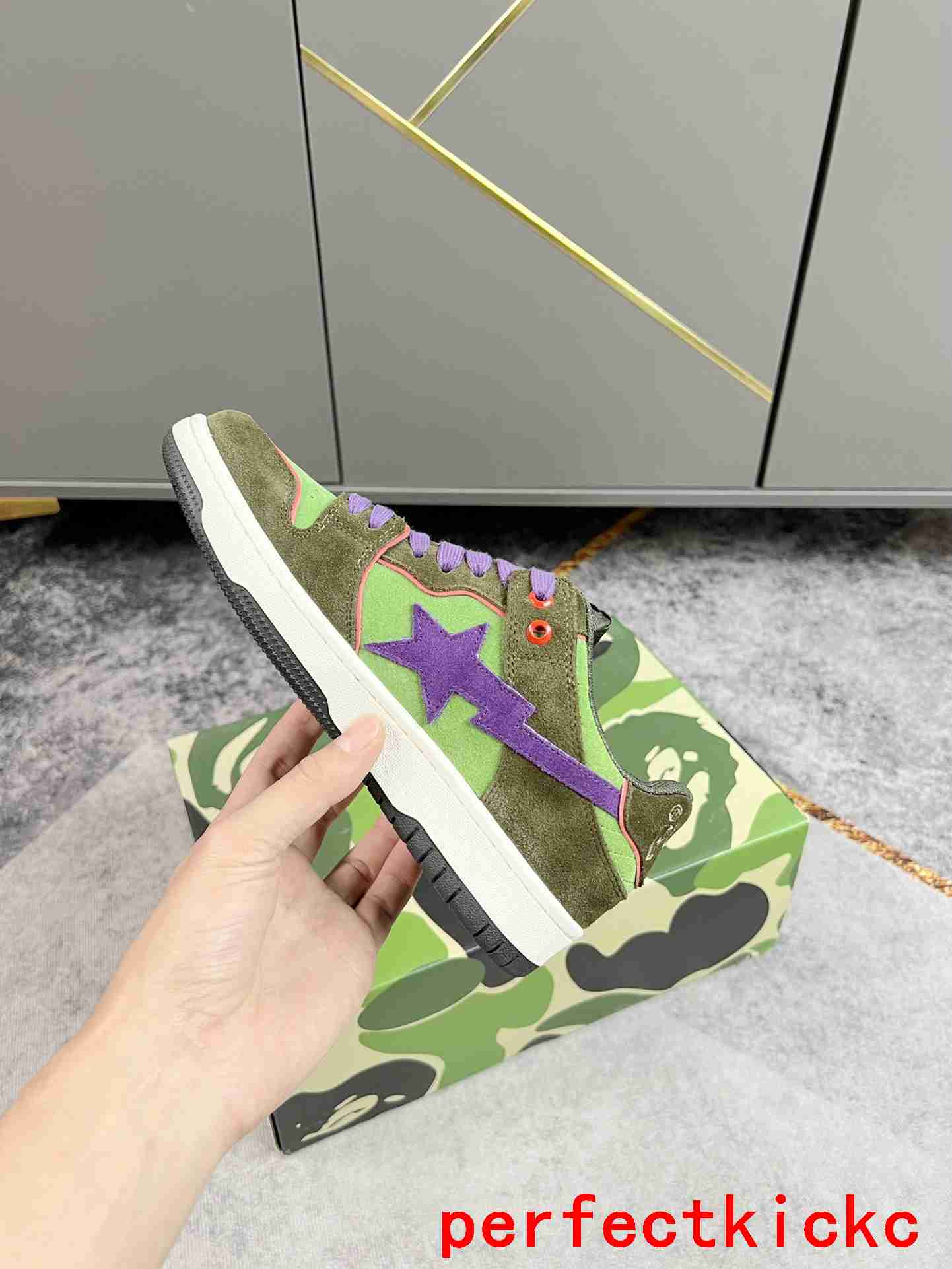 A Bathing Ape Bape Sta Low Army Green Purple