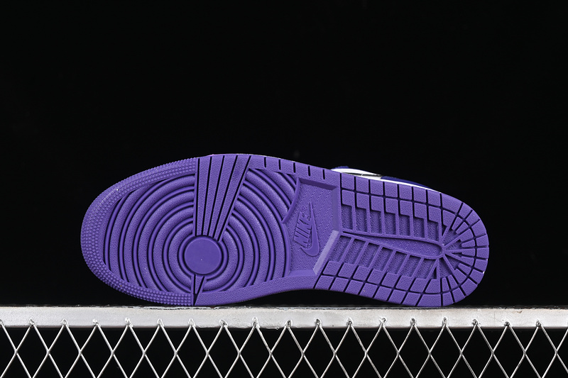 Nike Air Jordan 1 Low Black White Purple Sneakers