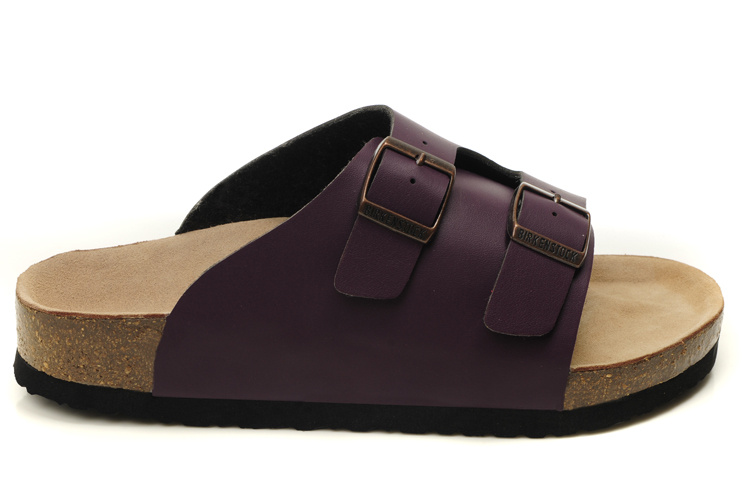 Birkenstock Two-Button Dark Brown Individuality Leather Slippers
