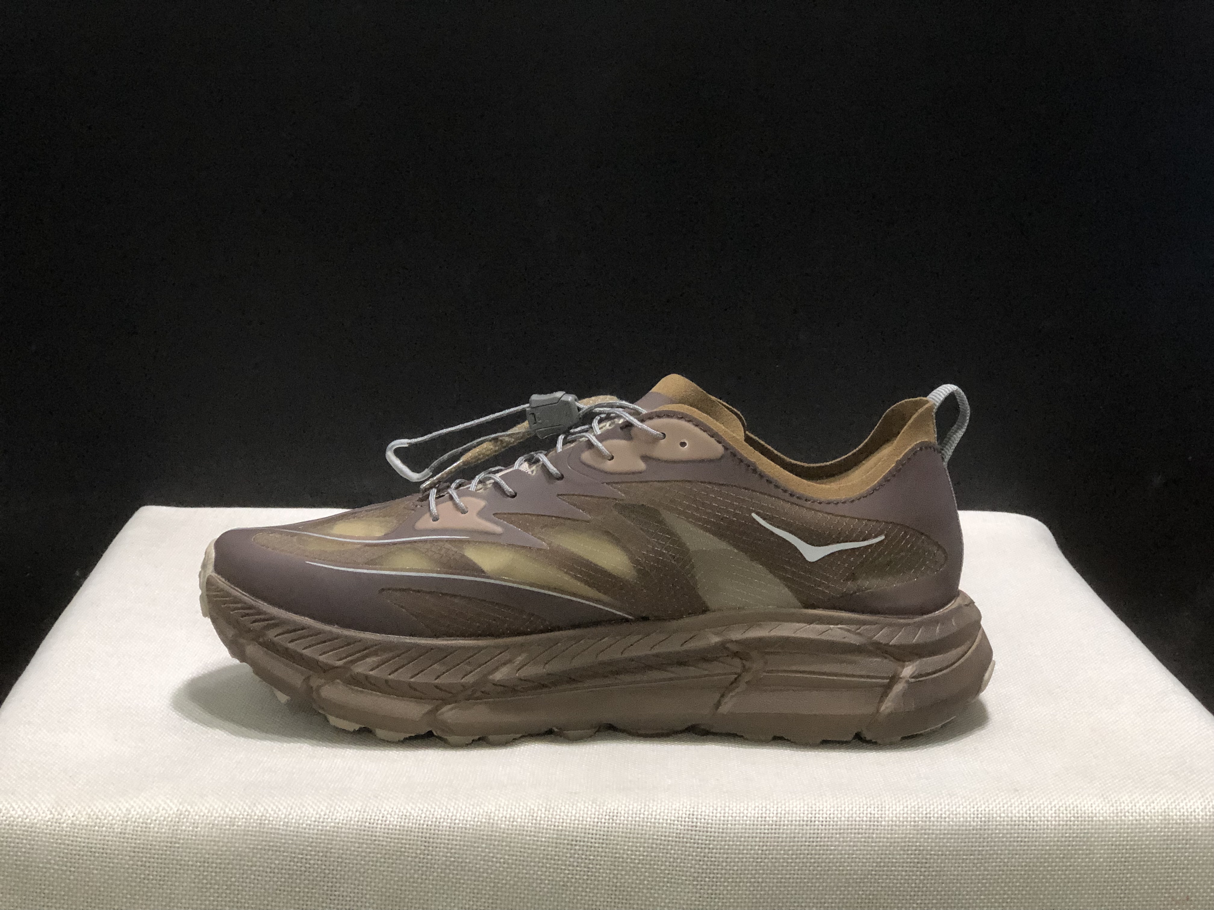 Hoka One One Satisfy x Mafate Speed 4 Breathable Fashion Running Shoes Sneakers Brown