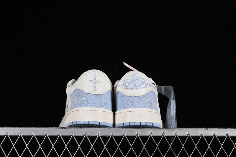Nike Air Jordan 1 Low OG SP Travis Scott Fragment Design LV White Blue Sneakers
