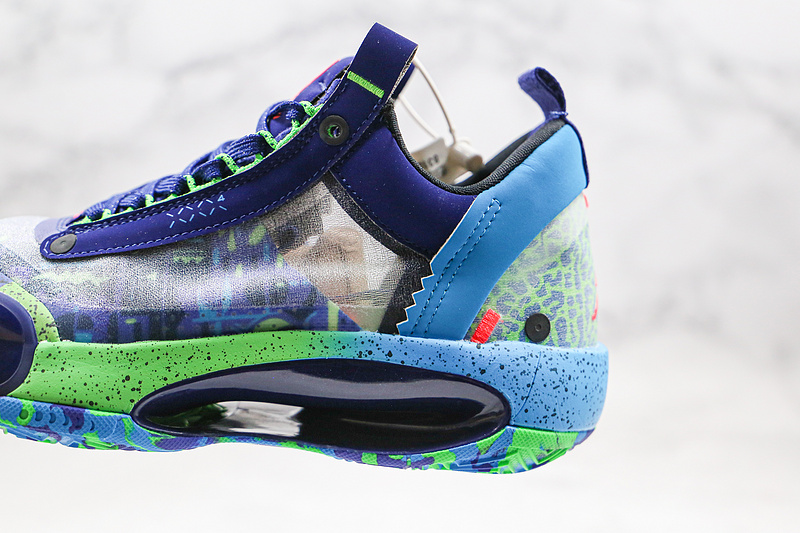Nike Air Jordan XXXIV 34 Low Eybl Regency Purple Blue Volt Zion Sneakers