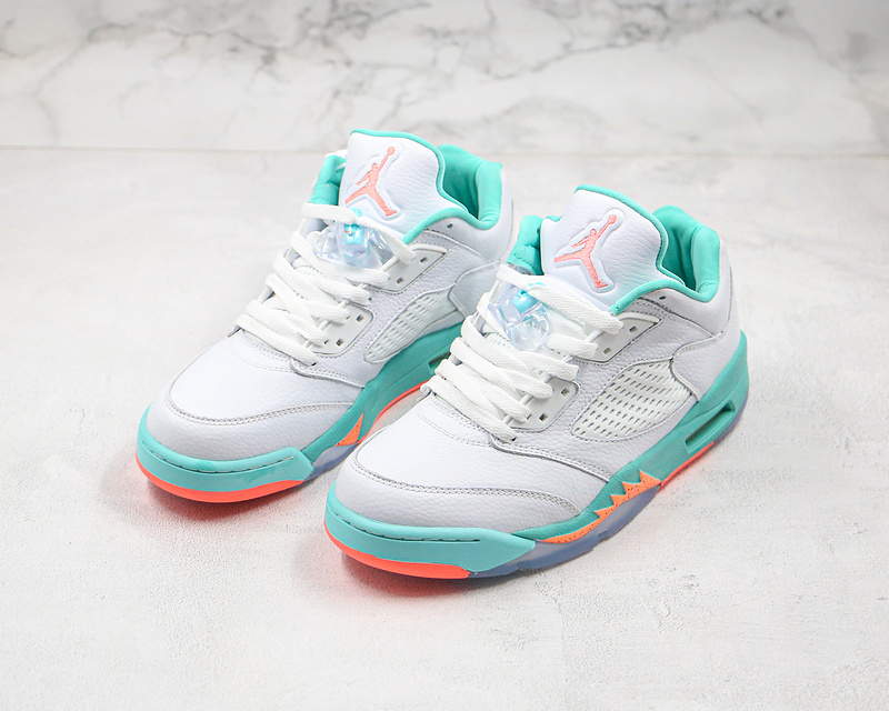 Nike Air Jordan 5 Retro Light Aqua Light Green White Sneakers