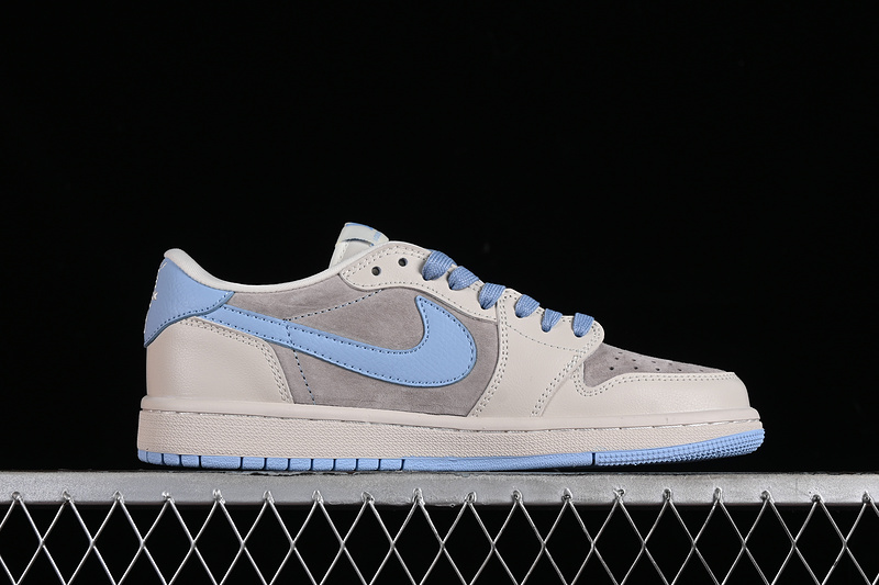 Nike Air Jordan 1 Low OG SP Travis Scott Fragment Design LV Grey Blue Sneakers
