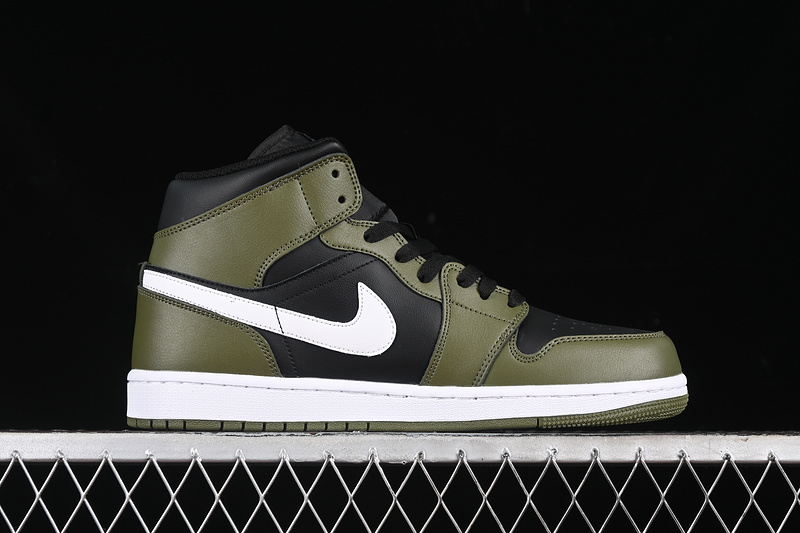Nike Air Jordan 1 Mid Black Green Sneakers