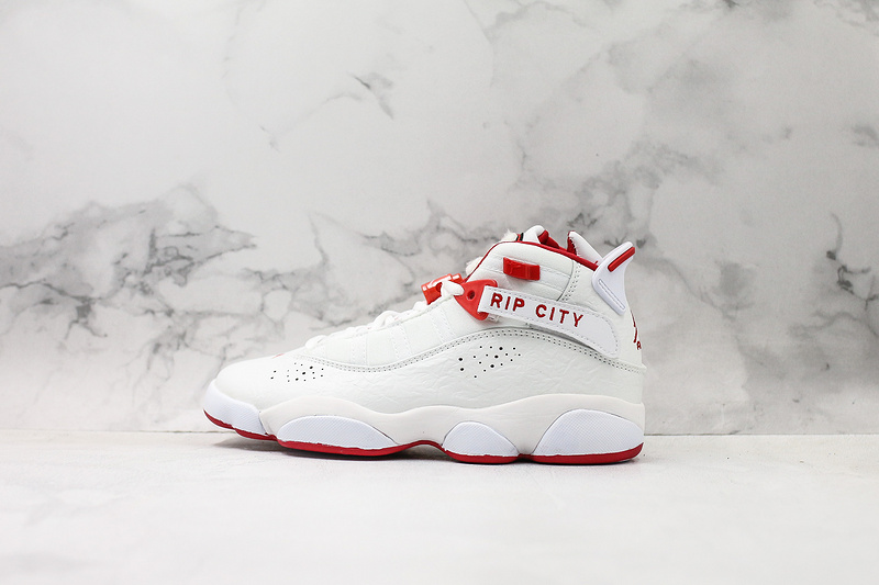 Nike Air Jordan 6 Rings White Red Sneakers