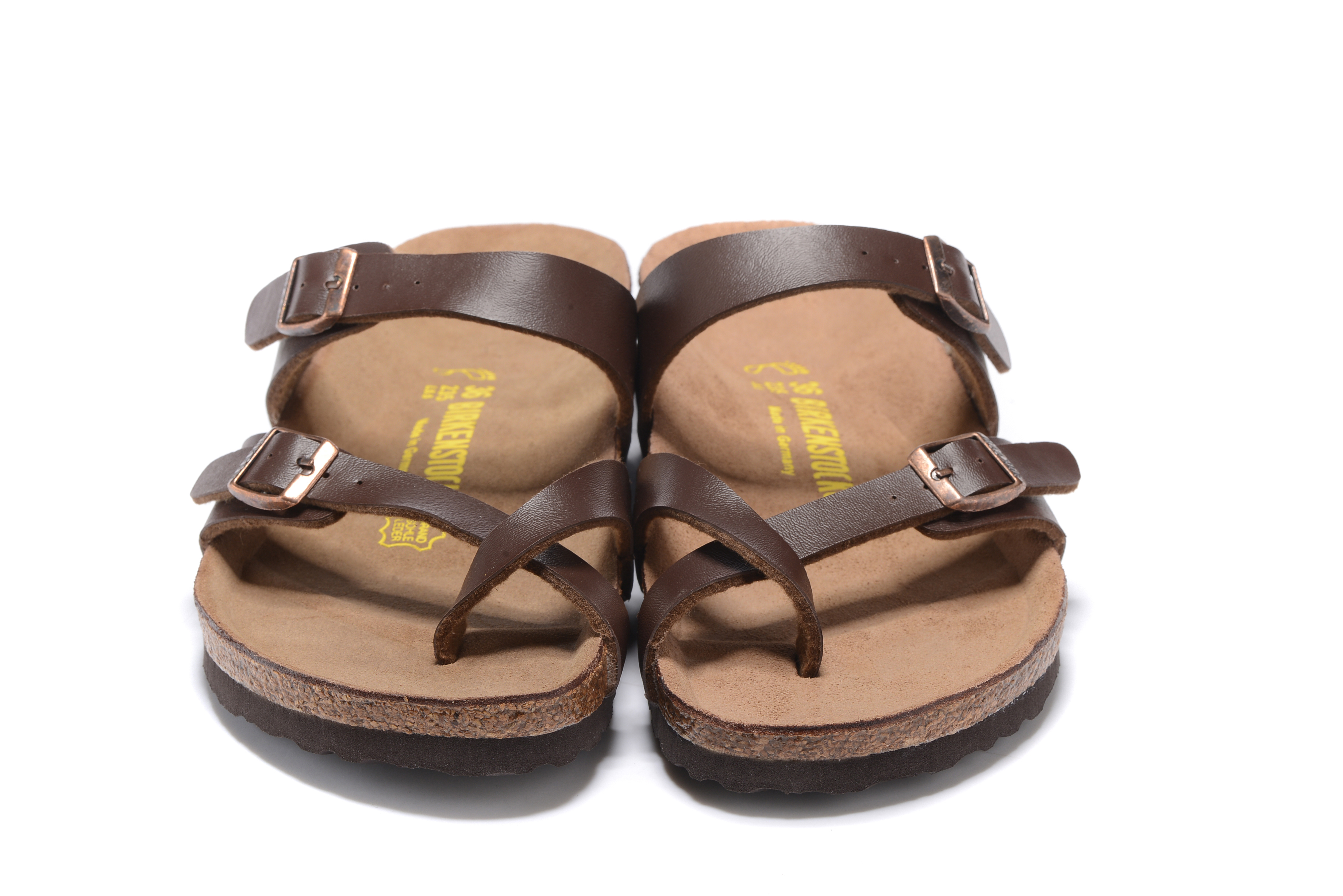 Birkenstock Mayari Brown Toe Loop Matte Leather Sandals