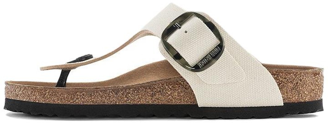 Birkenstock Gizeh 1024004 Vegan Big Buckle Textile Narrow Fit Eggshell White Sandals