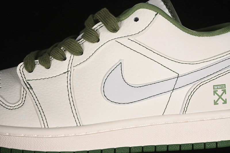 Nike Air Jordan 1 Low Off-White White Green Sneakers