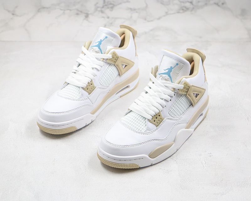Nike Air Jordan 4 Retro Sand Linen White Tan Brown Sneakers