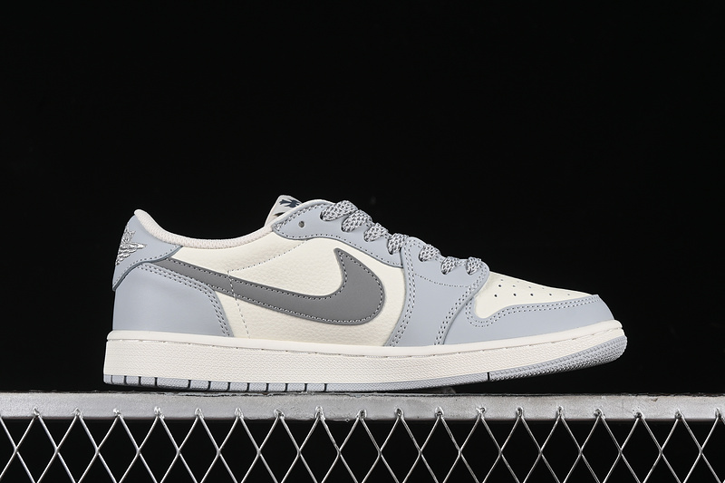 Nike Air Jordan 1 Low OG Travis Scott Fragment Design White Grey Sneakers