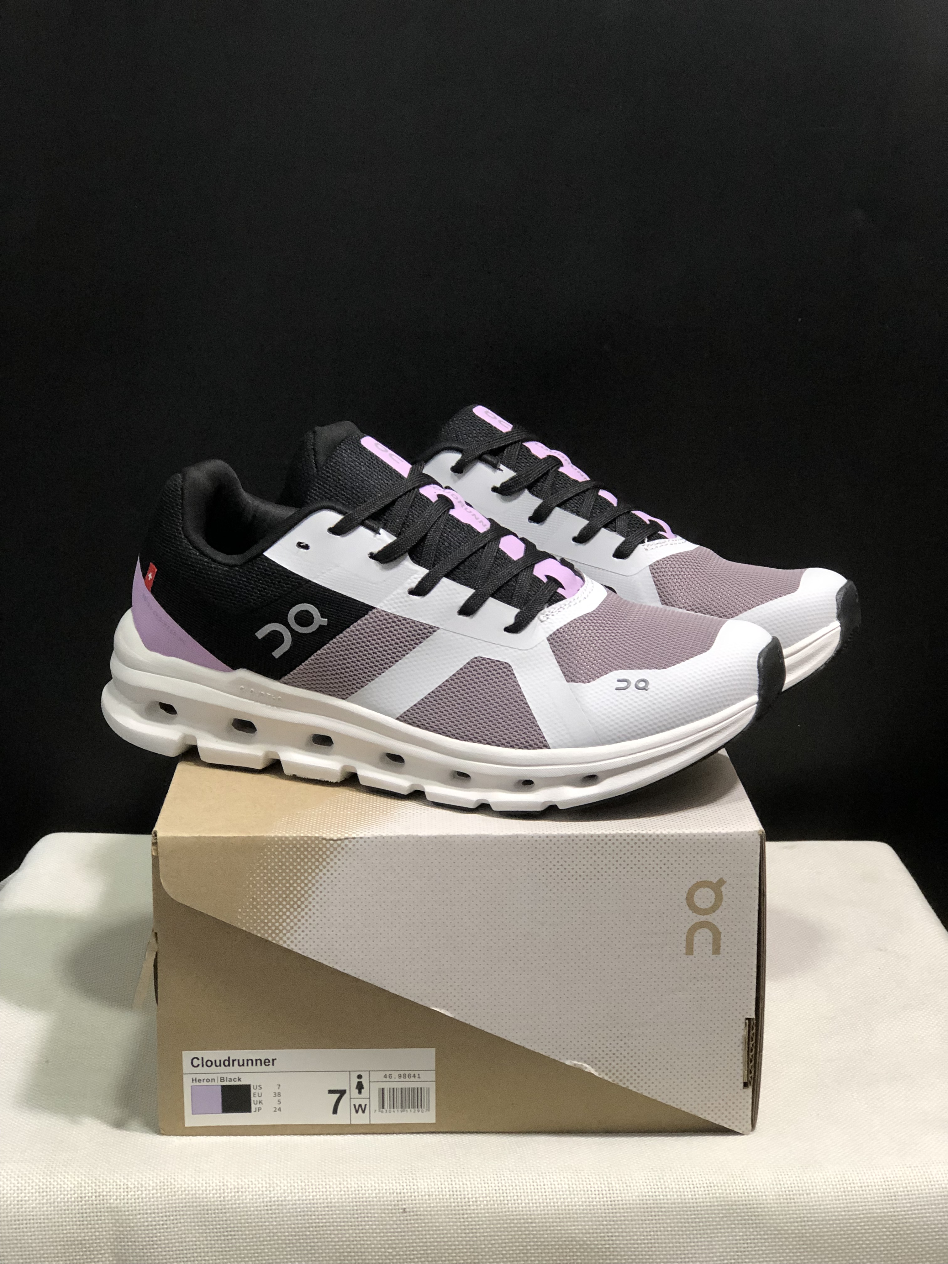 On Running Cloudrunner Anti-Slip Sports Running Shoes Heron/Black