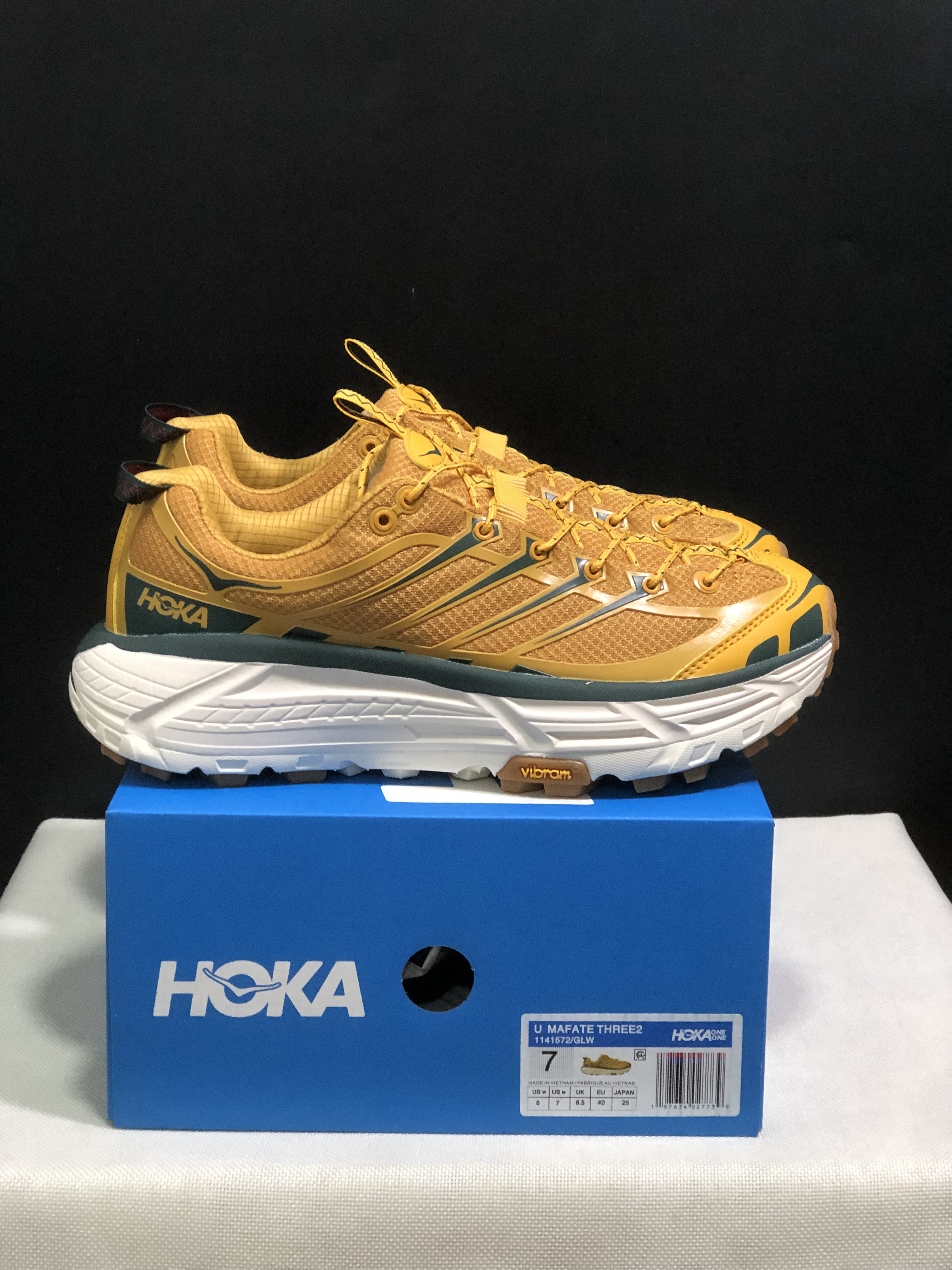 Hoka One One Mafate Three 2 Anti-slip Running Shoes Sneakers Yellow