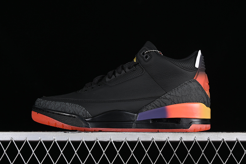 Nike Air Jordan 3 Retro Rio J. Balvin Black Solar Flare Total Crimson Abyss Sneakers