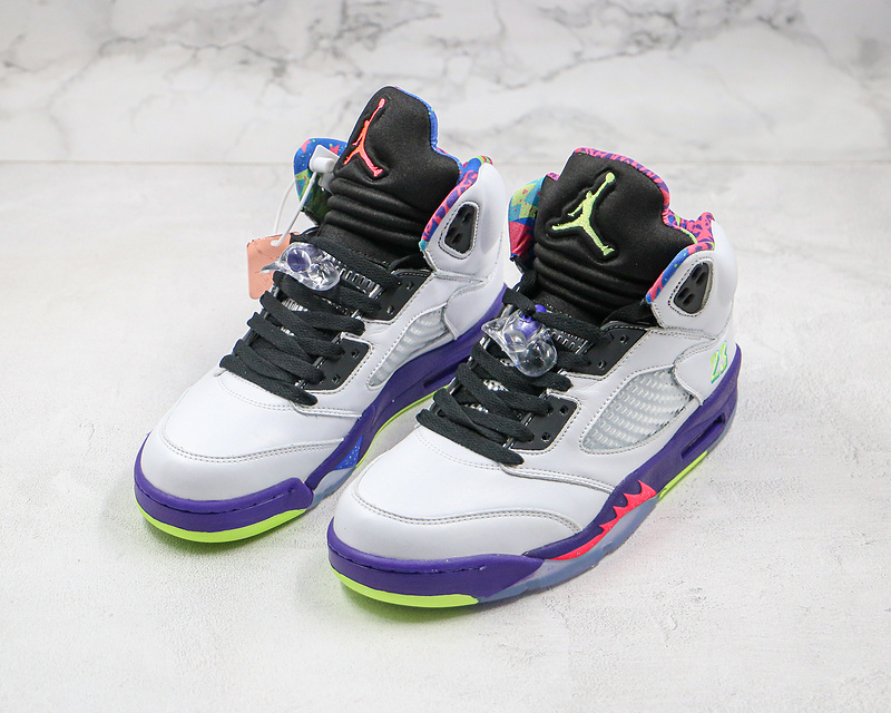 Nike Air Jordan 5 Retro Alternate Bel-Air White Purple Green Sneakers