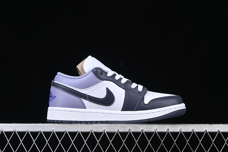 Nike Air Jordan 1 Low White Black Purple Sneakers