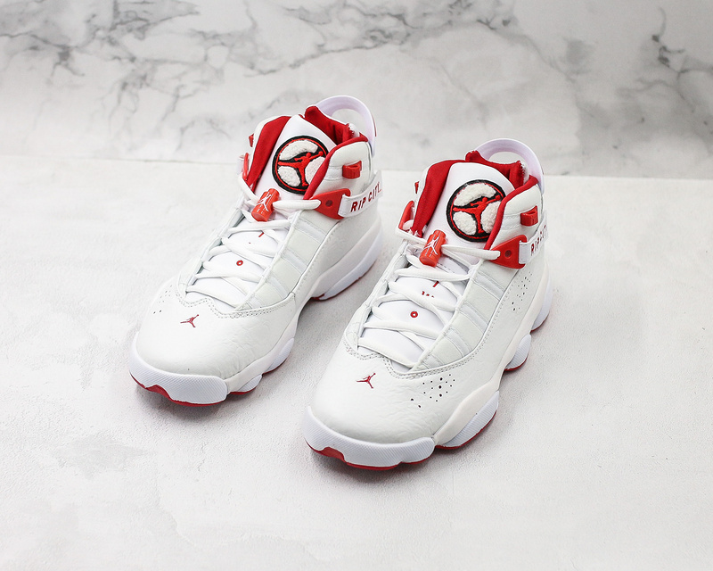 Nike Air Jordan 6 Rings White Red Sneakers