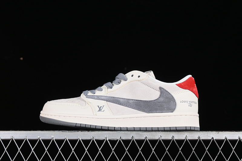 Nike Air Jordan 1 Low Travis Scott Fragment Design LV White Grey Sneakers