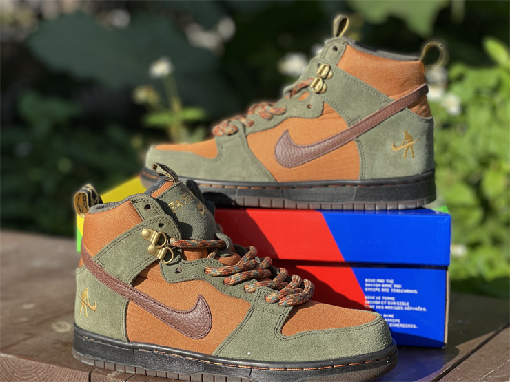 Nike SB Dunk High Pro Pass Port Multicolor 2022 Army Green Brown Black Work Boots
