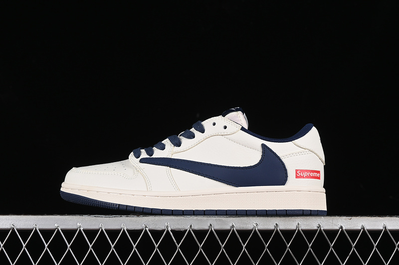 Nike Air Jordan 1 Low Off-White Travis Scott Fragment Design Supreme White Blue Sneakers