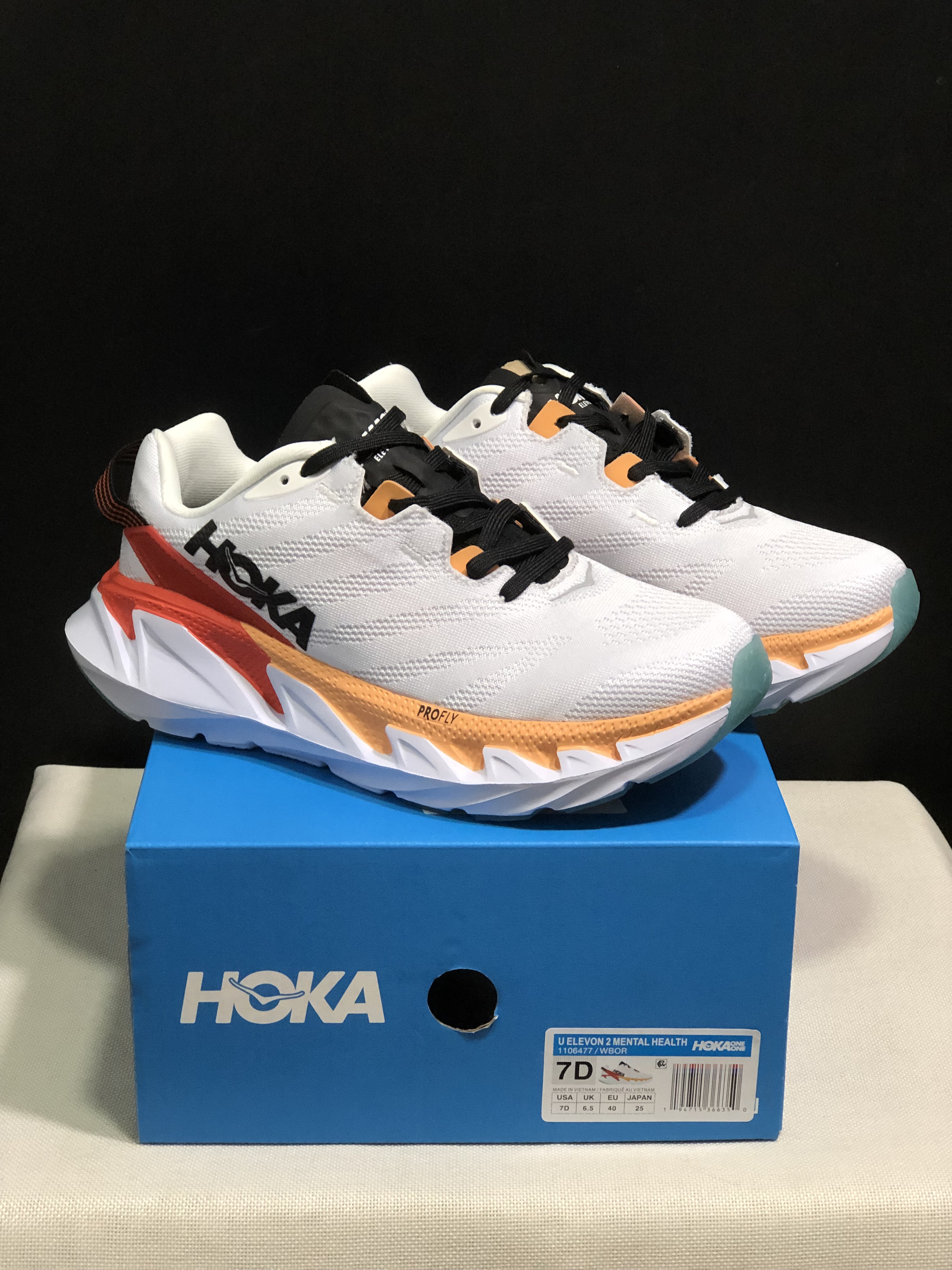 Hoka One One Elevon 2 White Anti-slip Wear-resistant Running Shoes Sneakers
