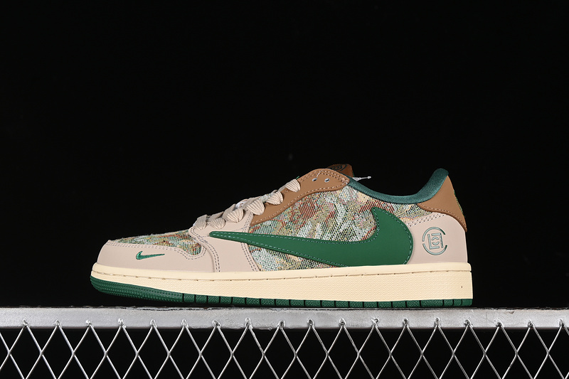 Nike Air Jordan 1 Low Travis Scott Fragment Design Grey Brown Green Multicolour Sneakers