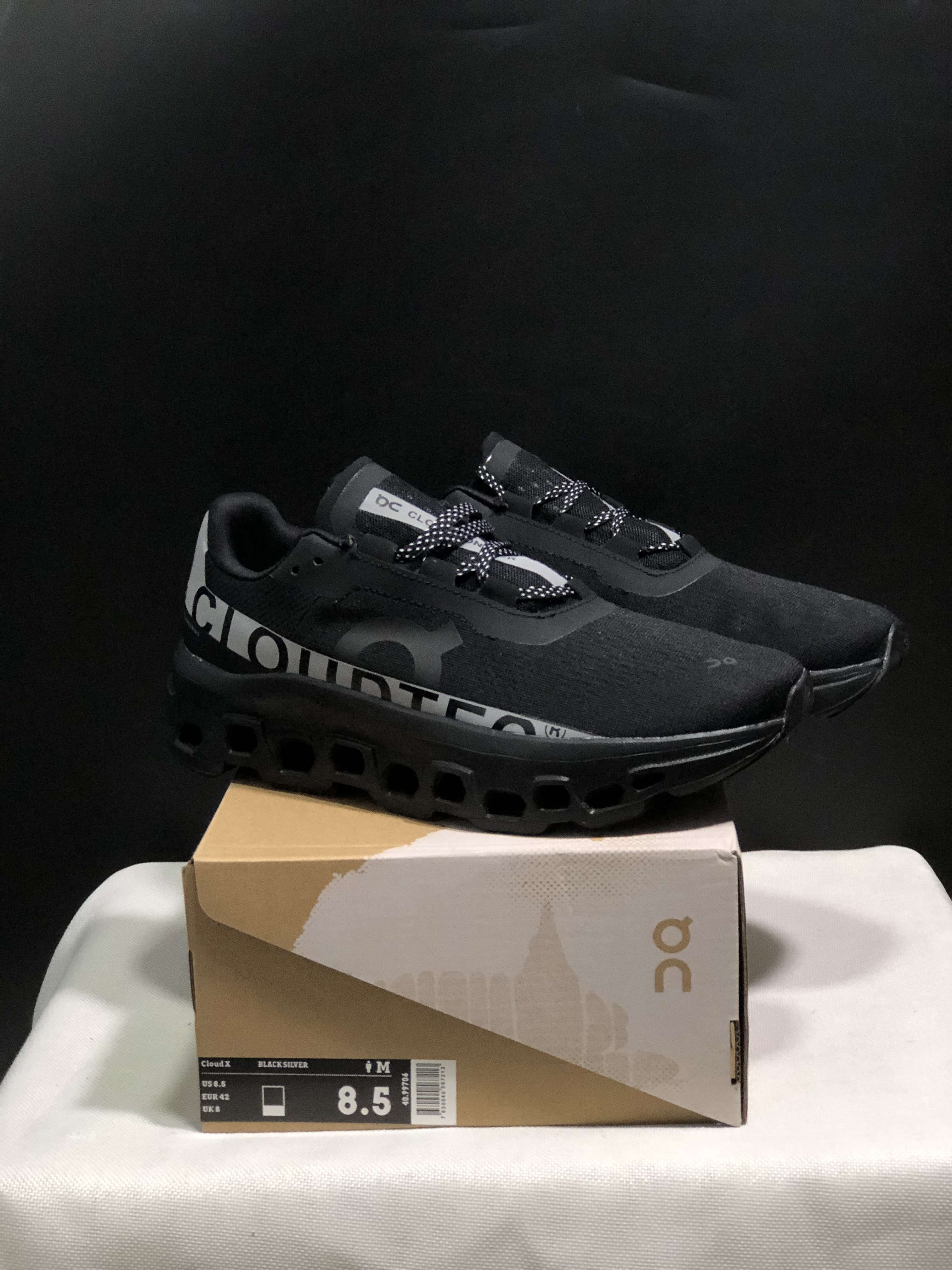 On Running Cloudmonster Black Anti-Slip Running Shoes