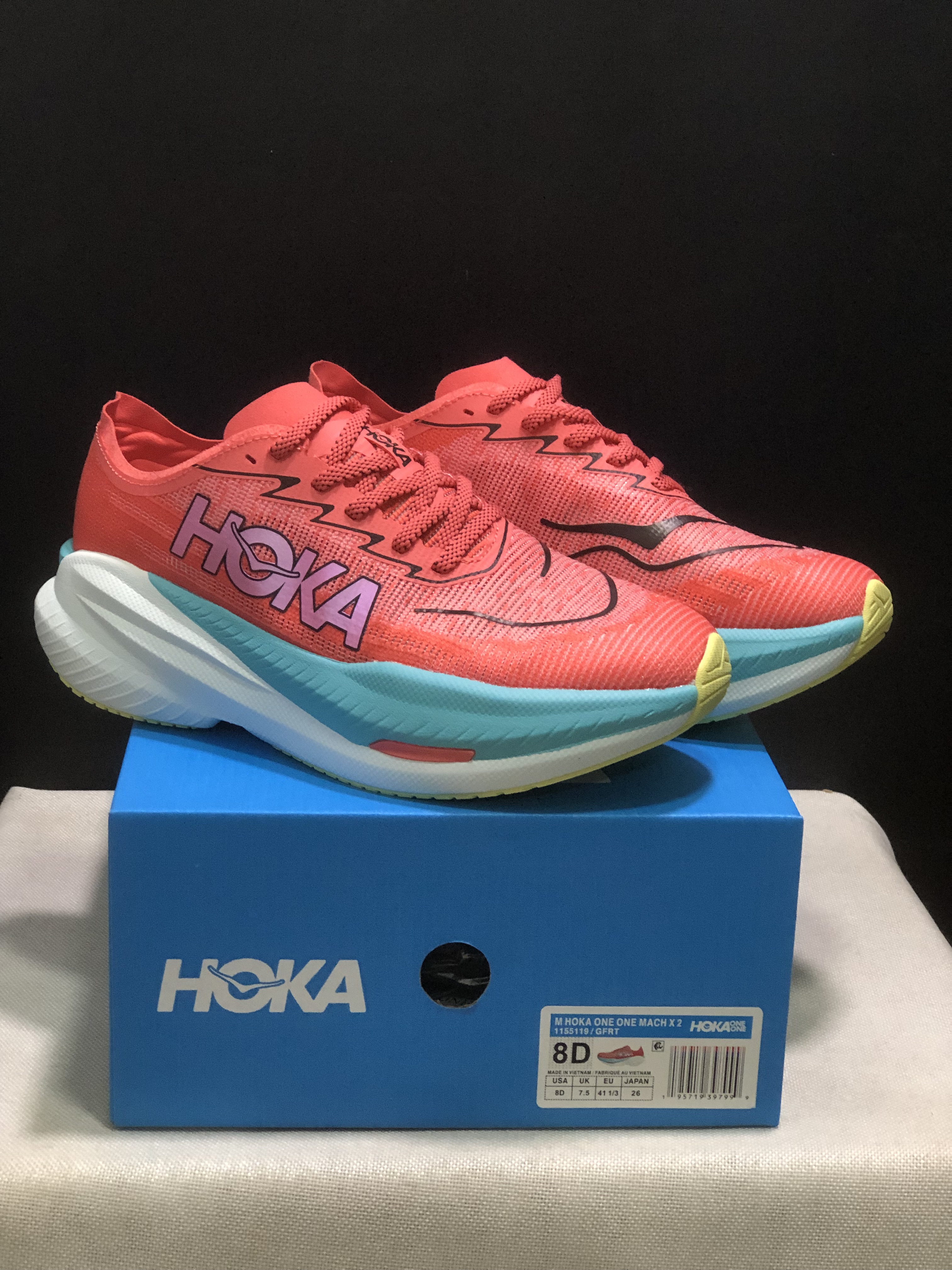 Hoka One One Mach X 2 Anti-slip Low-top Running Shoes Red