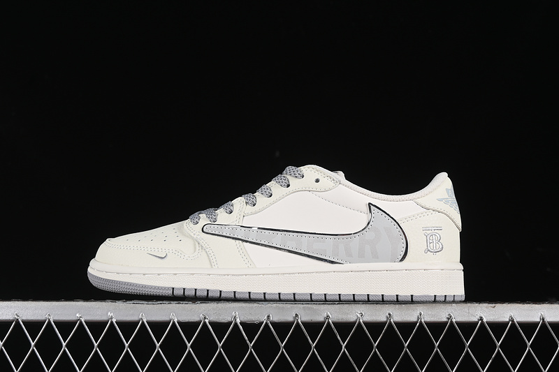 Nike Air Jordan 1 Low Off-White Travis Scott Fragment Design White Silver Sneakers
