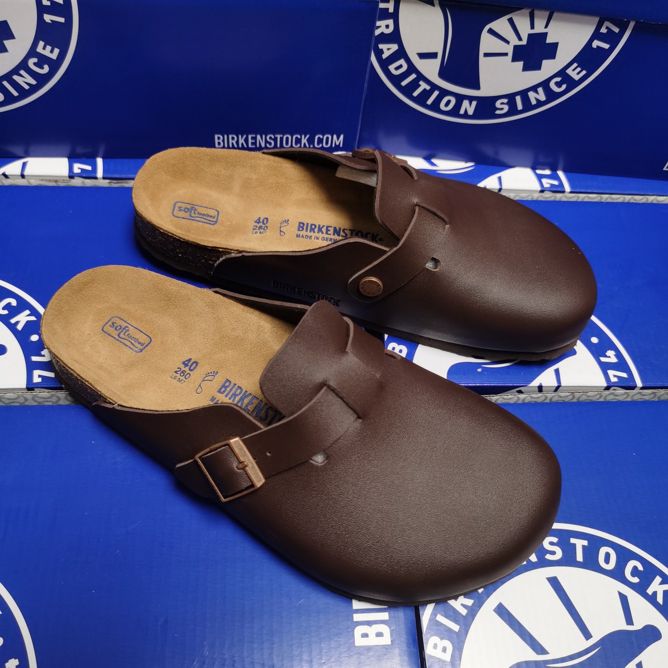Birkenstock Dark Brown Matte Leather Clog Shoes
