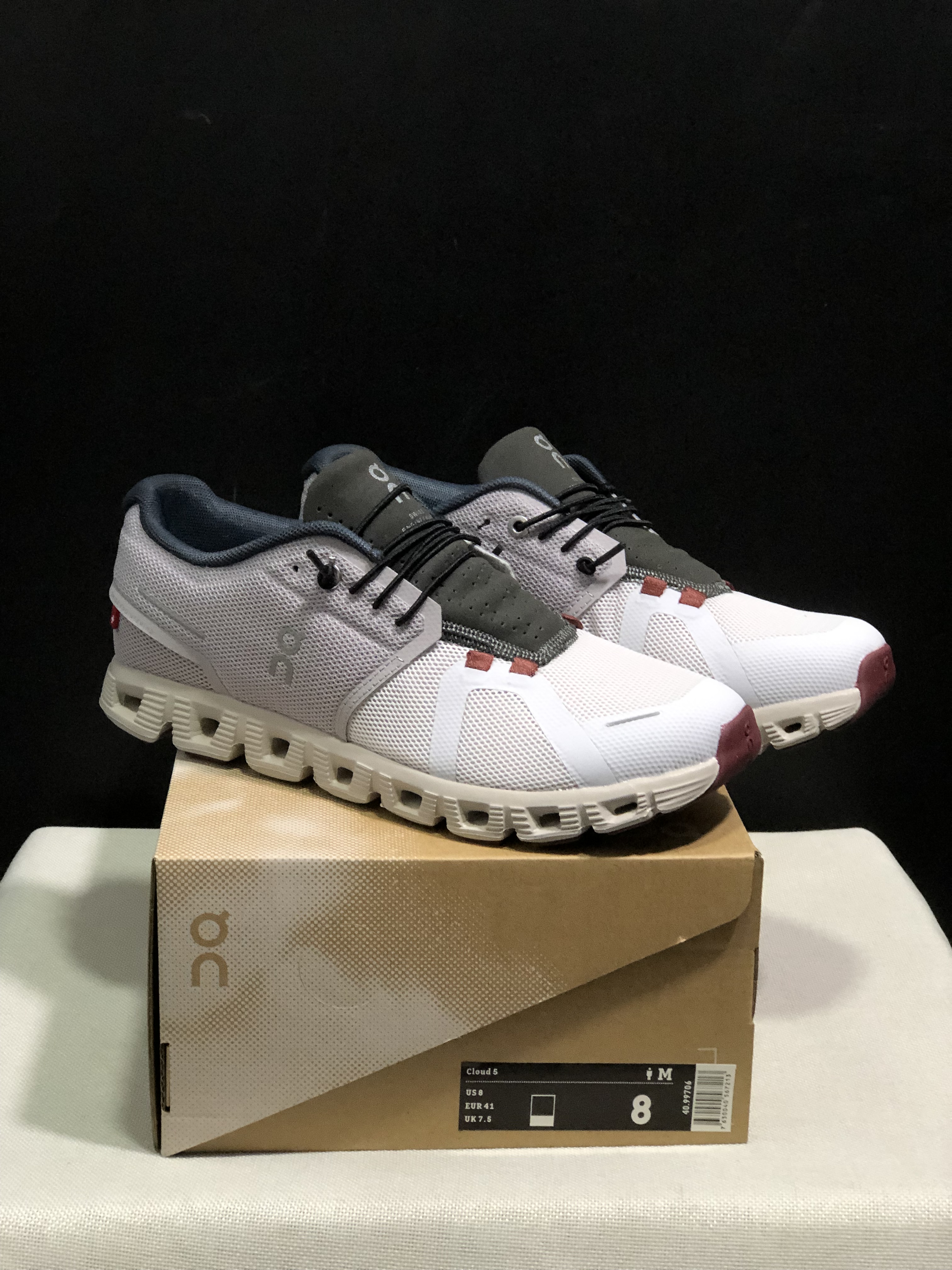 On Running Cloud 5 Lightweight Running Shoes Pearl Frost/Light Grey