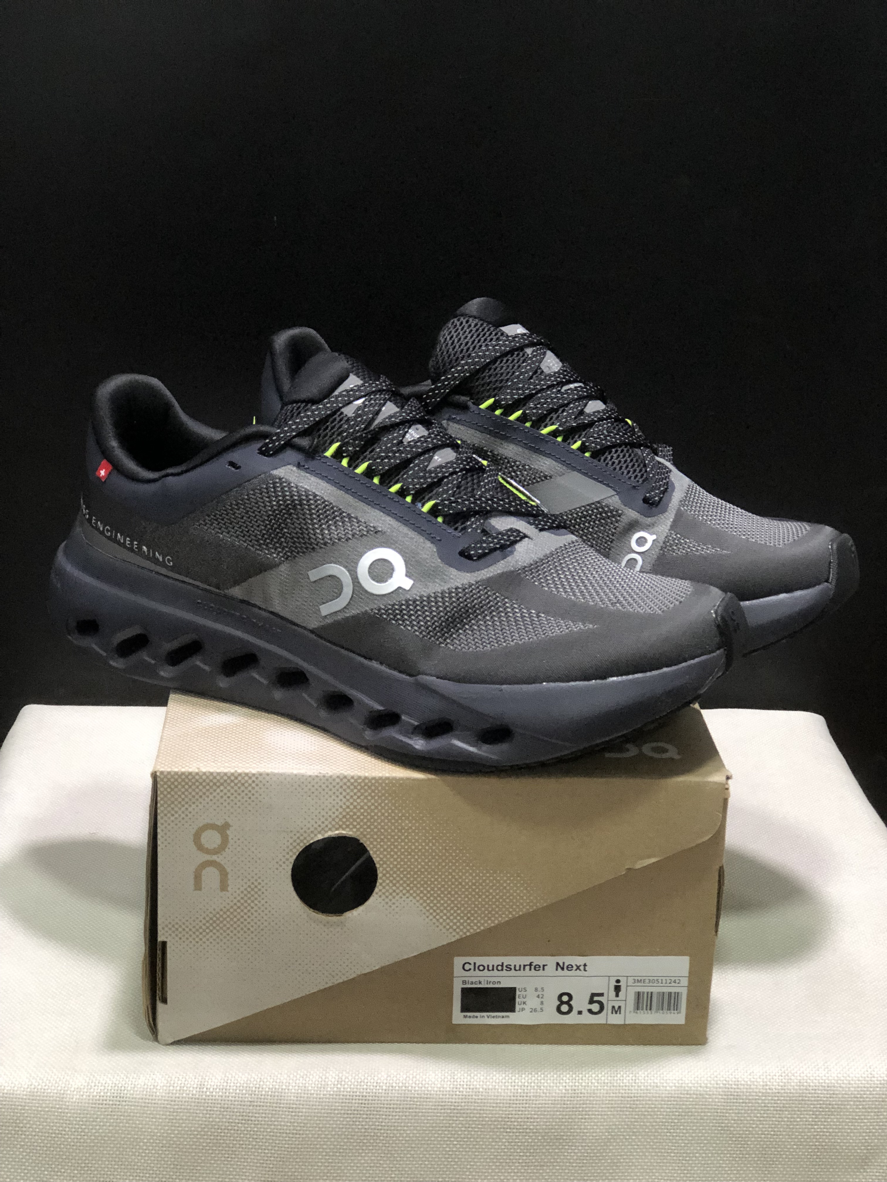 On Running Cloudsurfer Next Casual Running Shoes Black/Iron Grey