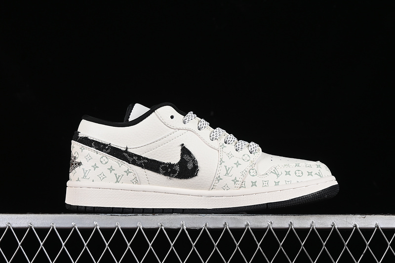 Nike Air Jordan 1 Low LV Black White Printing Sneakers