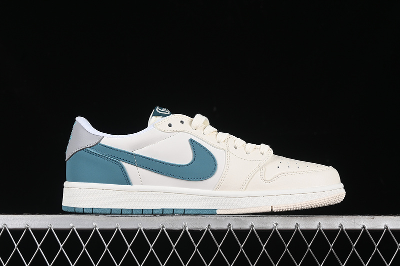 Travis Scott Fragment Design Nike Air Jordan 1 Low OG SP Tiffany Blue White Sneakers
