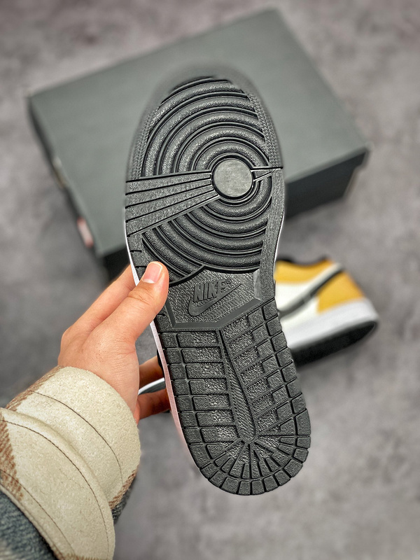 Nike Air Jordan 1 Low Gold Toe Metallic Gold Black Sneakers