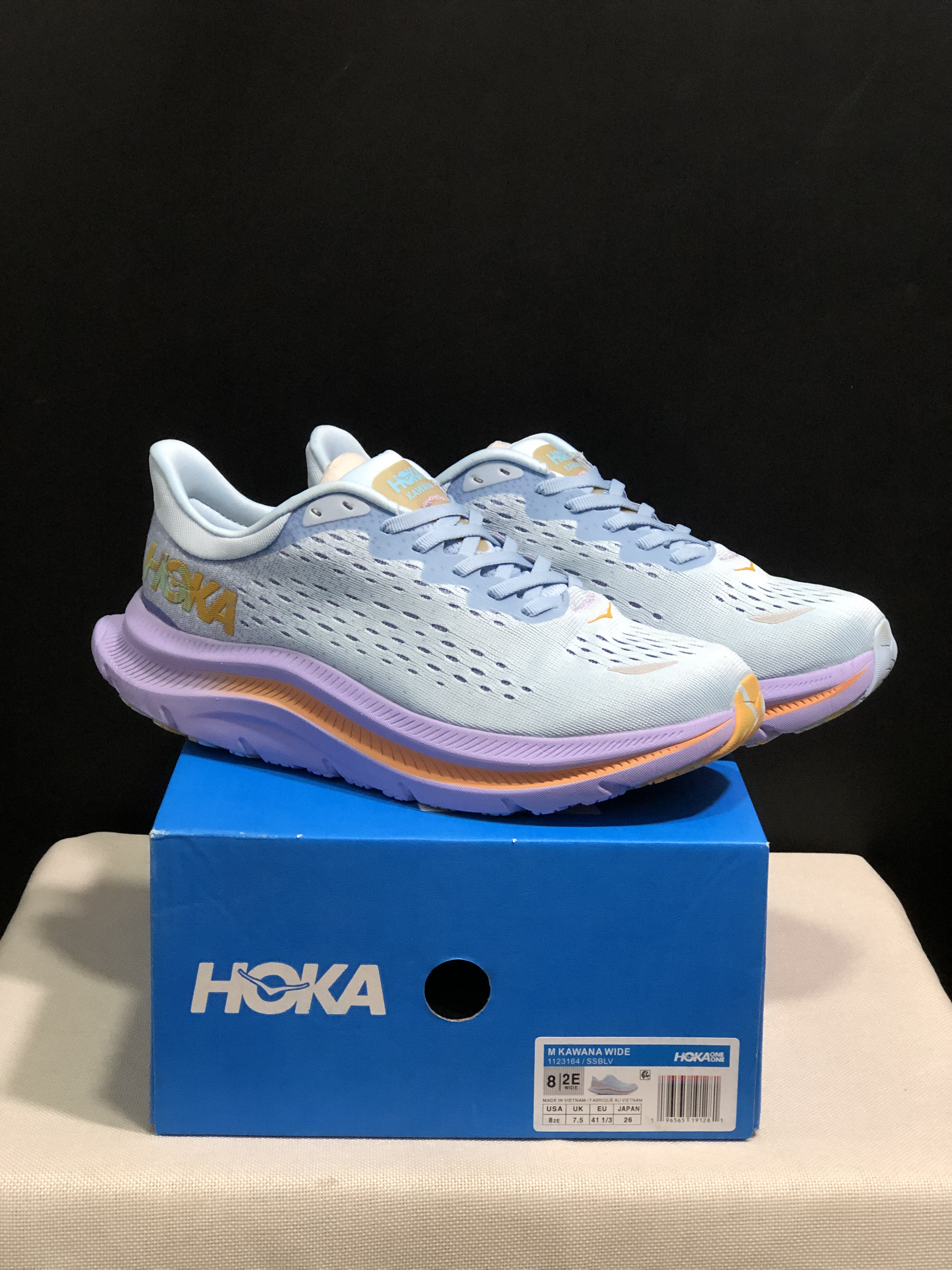 Hoka One One Kawana Cushioning Comfortable Gym Running Shoes Sneakers Blue/Purple