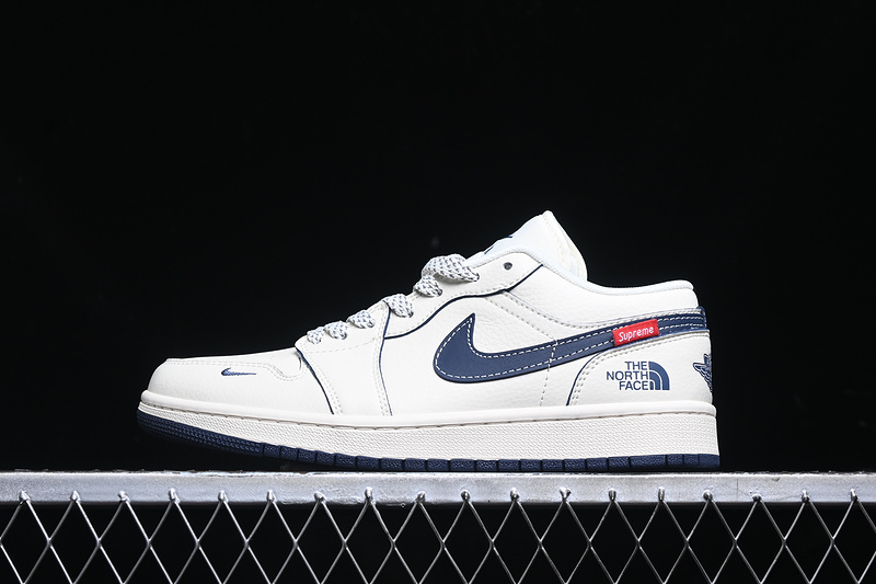 Nike Air Jordan 1 Low Supreme Navy Off White Sneakers