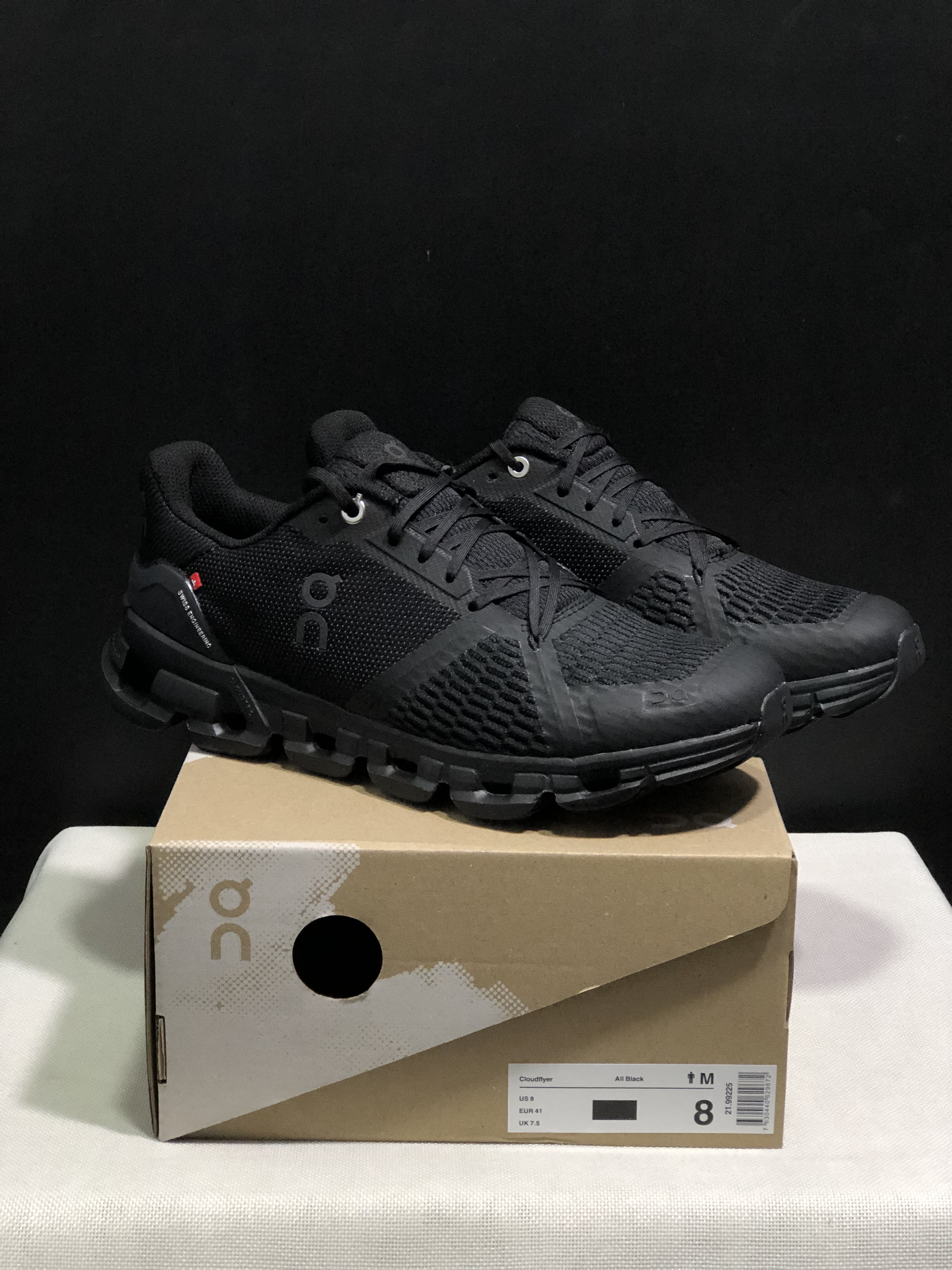 On Running Cloudflyer Shock-Absorbing Running Shoes All Black