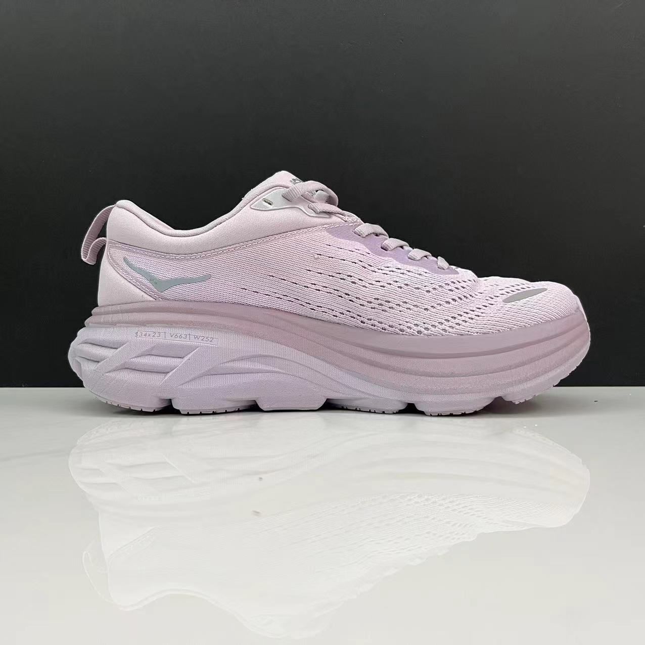 Hoka One One Bondi 8 Breathable Low-top Running Shoes Sneakers Light Pink