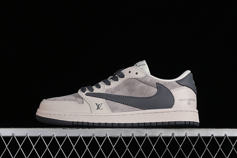 Nike Air Jordan 1 Low OG SP Travis Scott Fragment Design LV Black Grey Sneakers