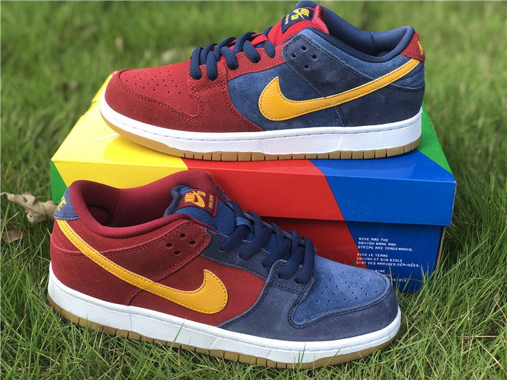 Nike SB Dunk Low Barcelona Catalonia Low Top Blue Red Sneakers