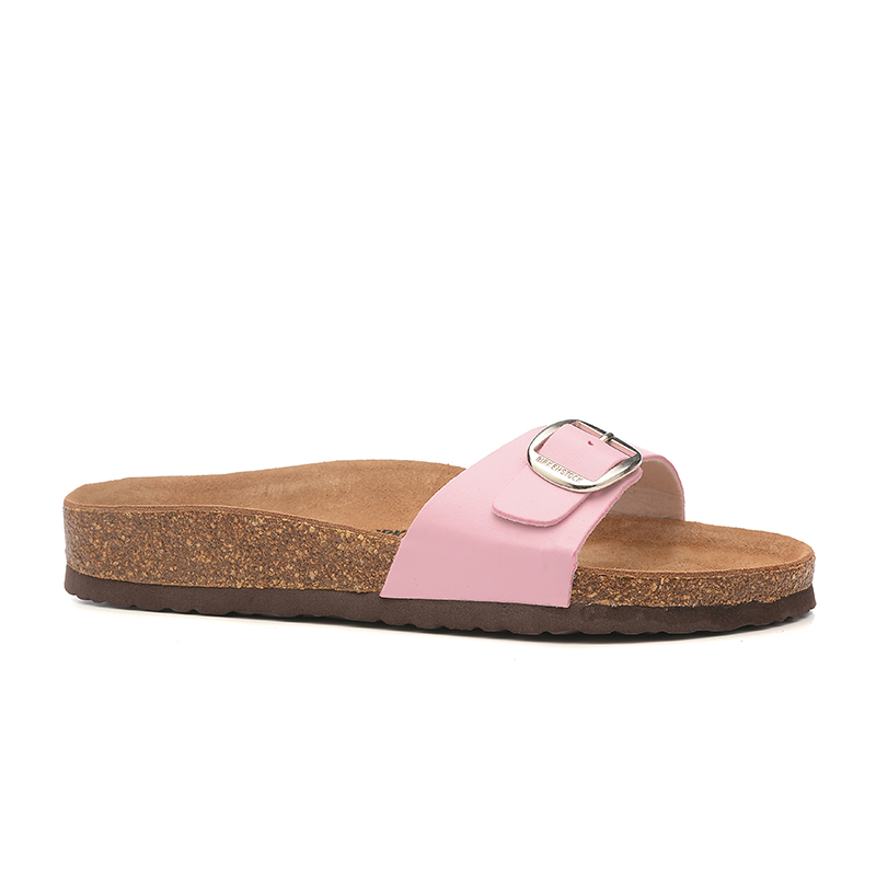 Birkenstock Single Button Light Pink Matte Leather Slippers