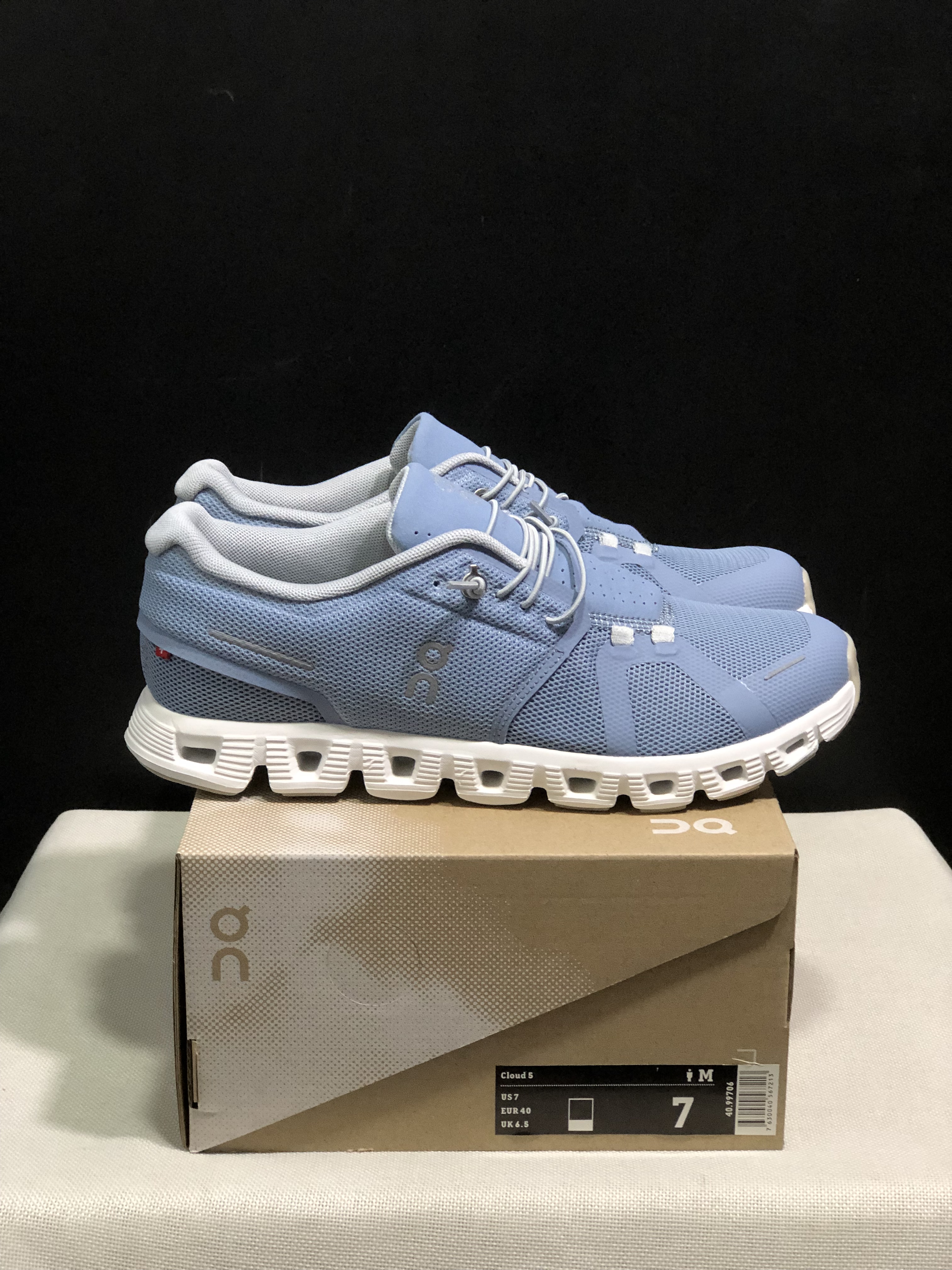 On Running Cloud 5 Lightweight Running Shoes Light Grayish Blue/White