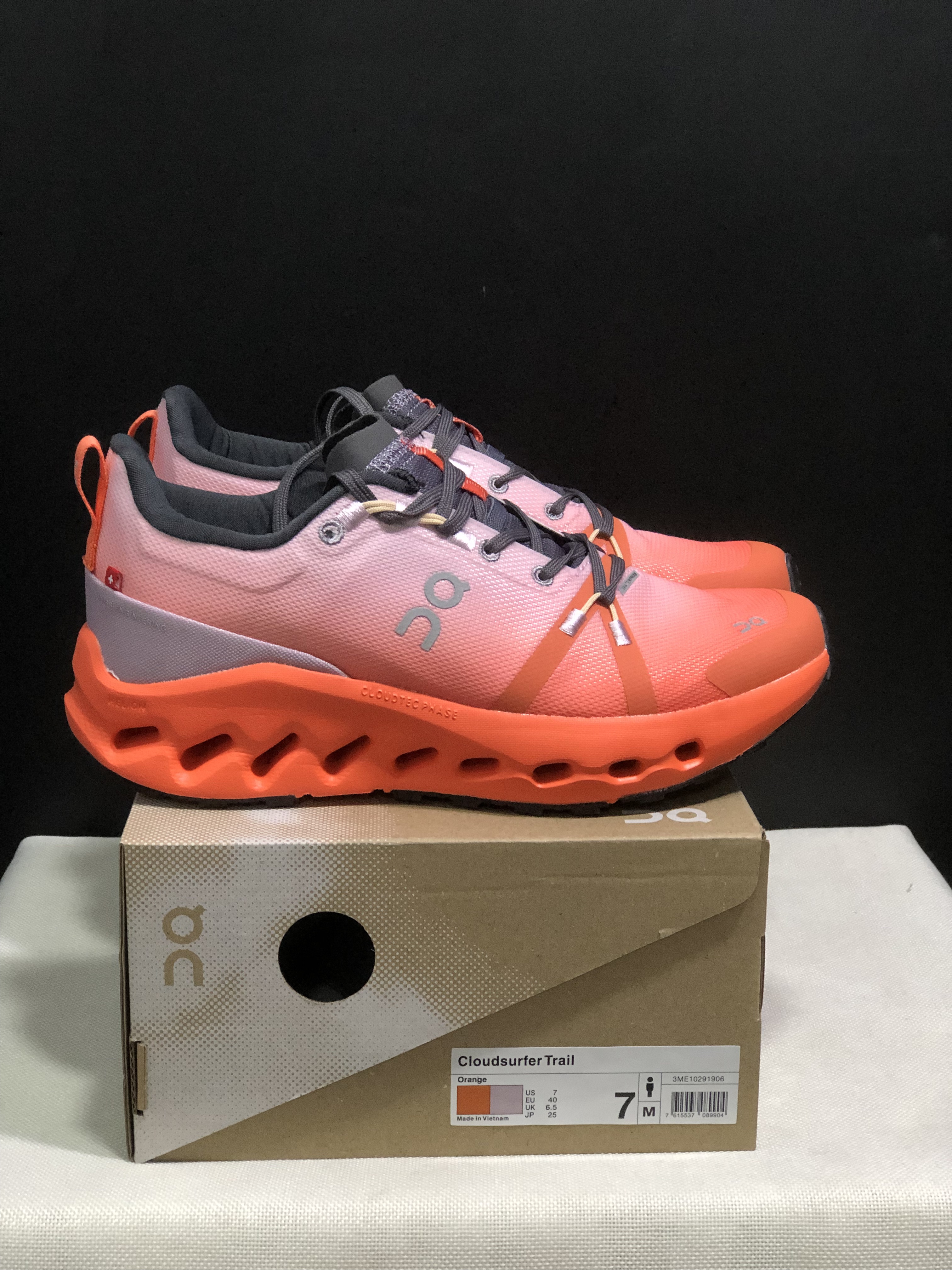 On Running Cloudsurfer Trail Waterproof Comfortable And Breathable Orange Running Shoes